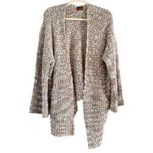🌼 POL Textured Open Cardigan - Cream, Tan, Gray Large